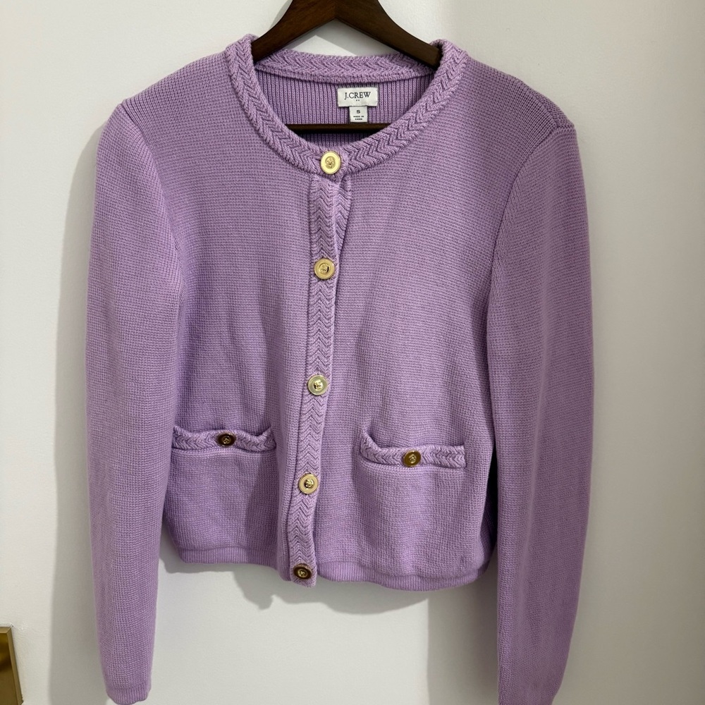 J.Crew lavendar cotton lady jacket cardigan